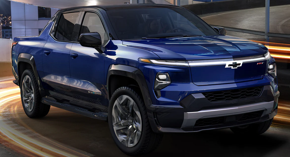 blue 2022 Chevy Silverado EV