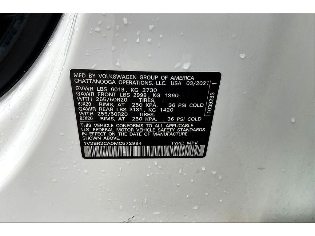 2021 Volkswagen Atlas 3.6L V6 SEL