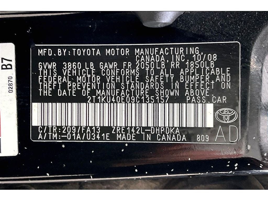 2009 Toyota Matrix Base