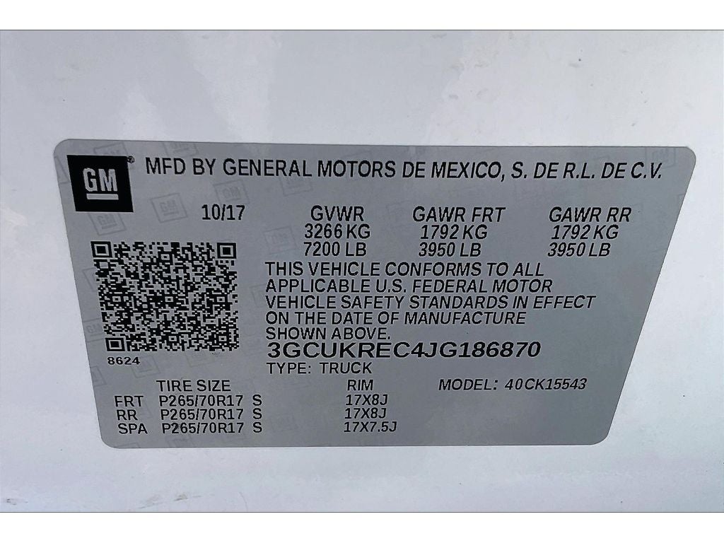 2018 Chevrolet Silverado 1500 LT